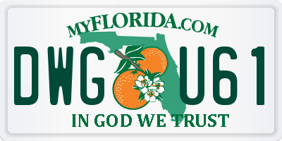 FL license plate DWGU61
