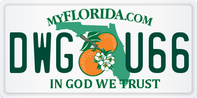 FL license plate DWGU66