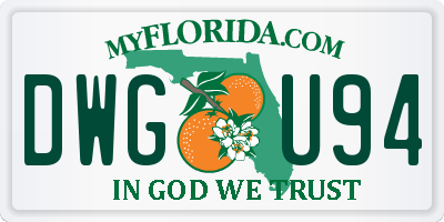 FL license plate DWGU94