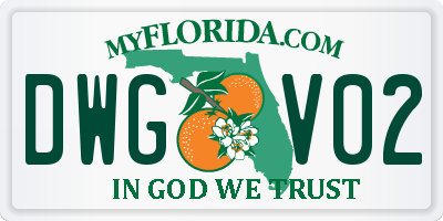 FL license plate DWGV02