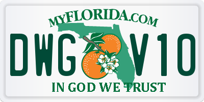 FL license plate DWGV10