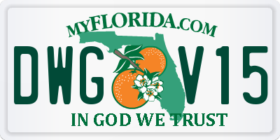 FL license plate DWGV15