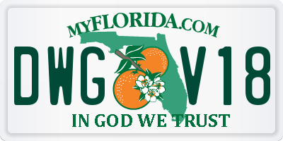 FL license plate DWGV18