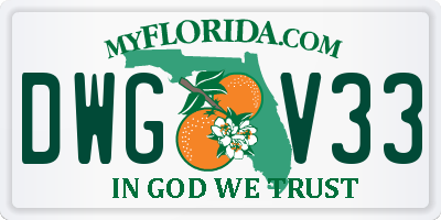 FL license plate DWGV33