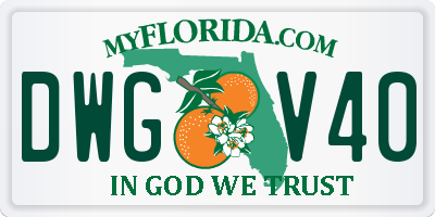 FL license plate DWGV40