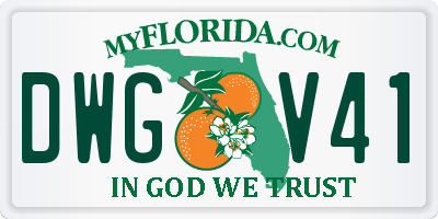 FL license plate DWGV41
