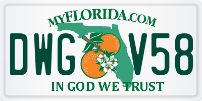 FL license plate DWGV58