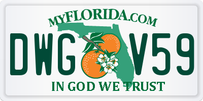 FL license plate DWGV59