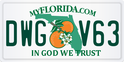 FL license plate DWGV63