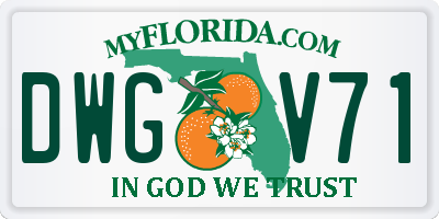 FL license plate DWGV71