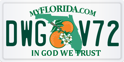 FL license plate DWGV72