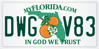 FL license plate DWGV83
