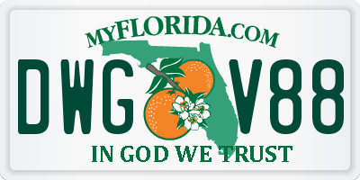 FL license plate DWGV88