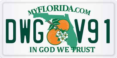 FL license plate DWGV91
