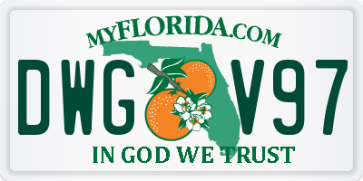 FL license plate DWGV97
