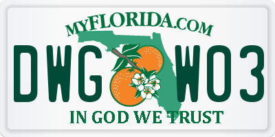 FL license plate DWGW03