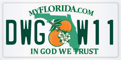 FL license plate DWGW11