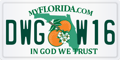 FL license plate DWGW16