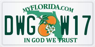 FL license plate DWGW17