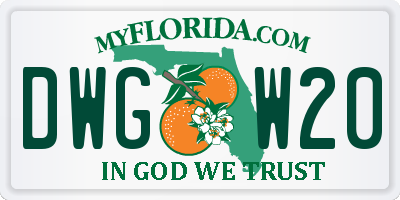 FL license plate DWGW20