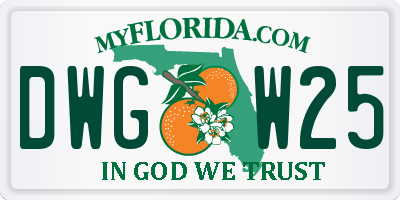 FL license plate DWGW25