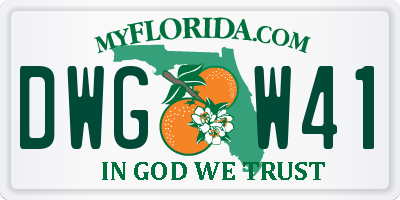 FL license plate DWGW41