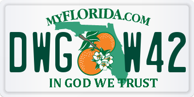 FL license plate DWGW42
