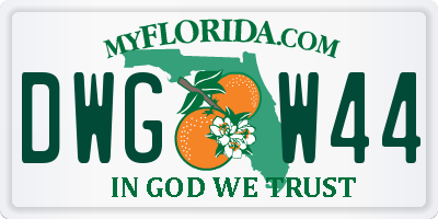 FL license plate DWGW44