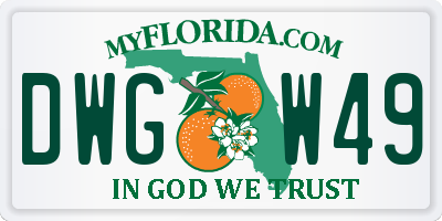 FL license plate DWGW49