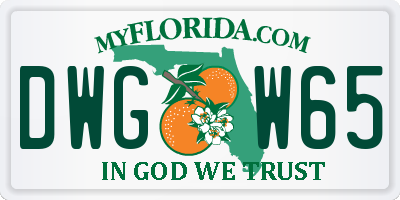 FL license plate DWGW65