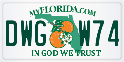FL license plate DWGW74