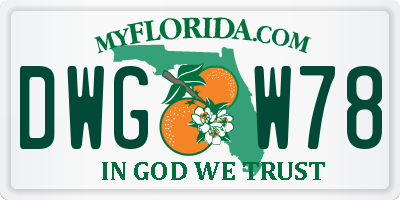 FL license plate DWGW78