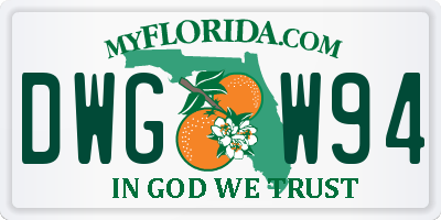 FL license plate DWGW94