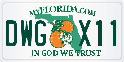 FL license plate DWGX11