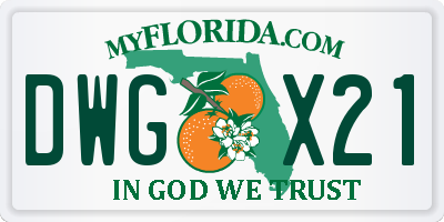 FL license plate DWGX21