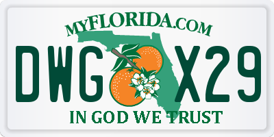FL license plate DWGX29