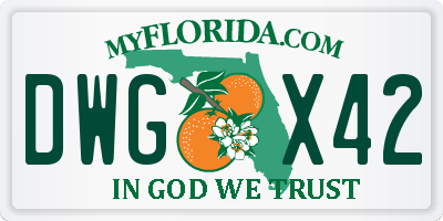 FL license plate DWGX42