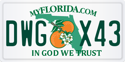 FL license plate DWGX43
