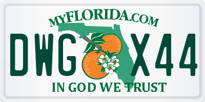 FL license plate DWGX44