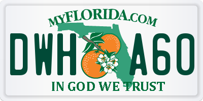 FL license plate DWHA60
