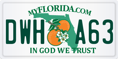FL license plate DWHA63