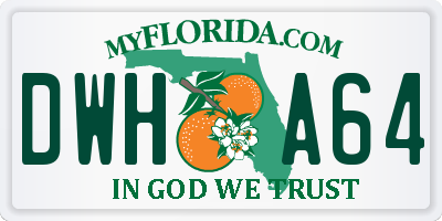 FL license plate DWHA64