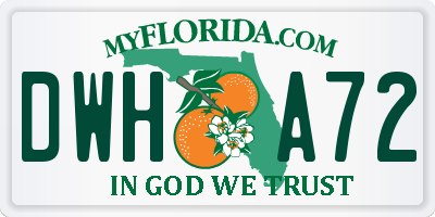 FL license plate DWHA72