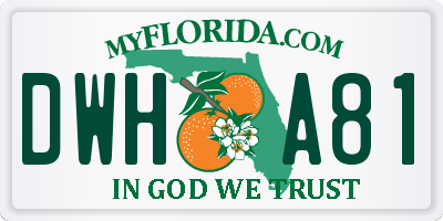 FL license plate DWHA81