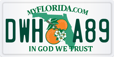 FL license plate DWHA89