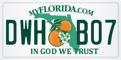 FL license plate DWHB07