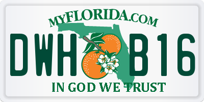 FL license plate DWHB16
