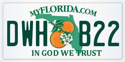 FL license plate DWHB22