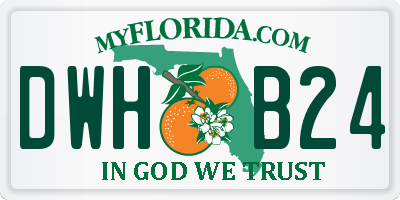 FL license plate DWHB24