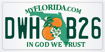 FL license plate DWHB26